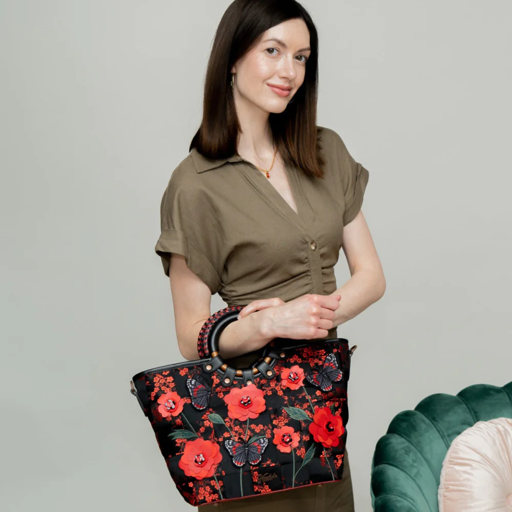 Vendula London Woven Butterfly Garden Large Ari Bag - Available Now