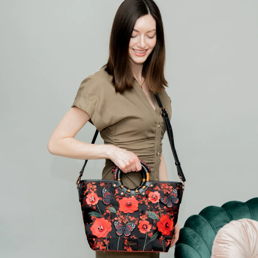 Vendula London Woven Butterfly Garden Large Ari Bag - Available Now
