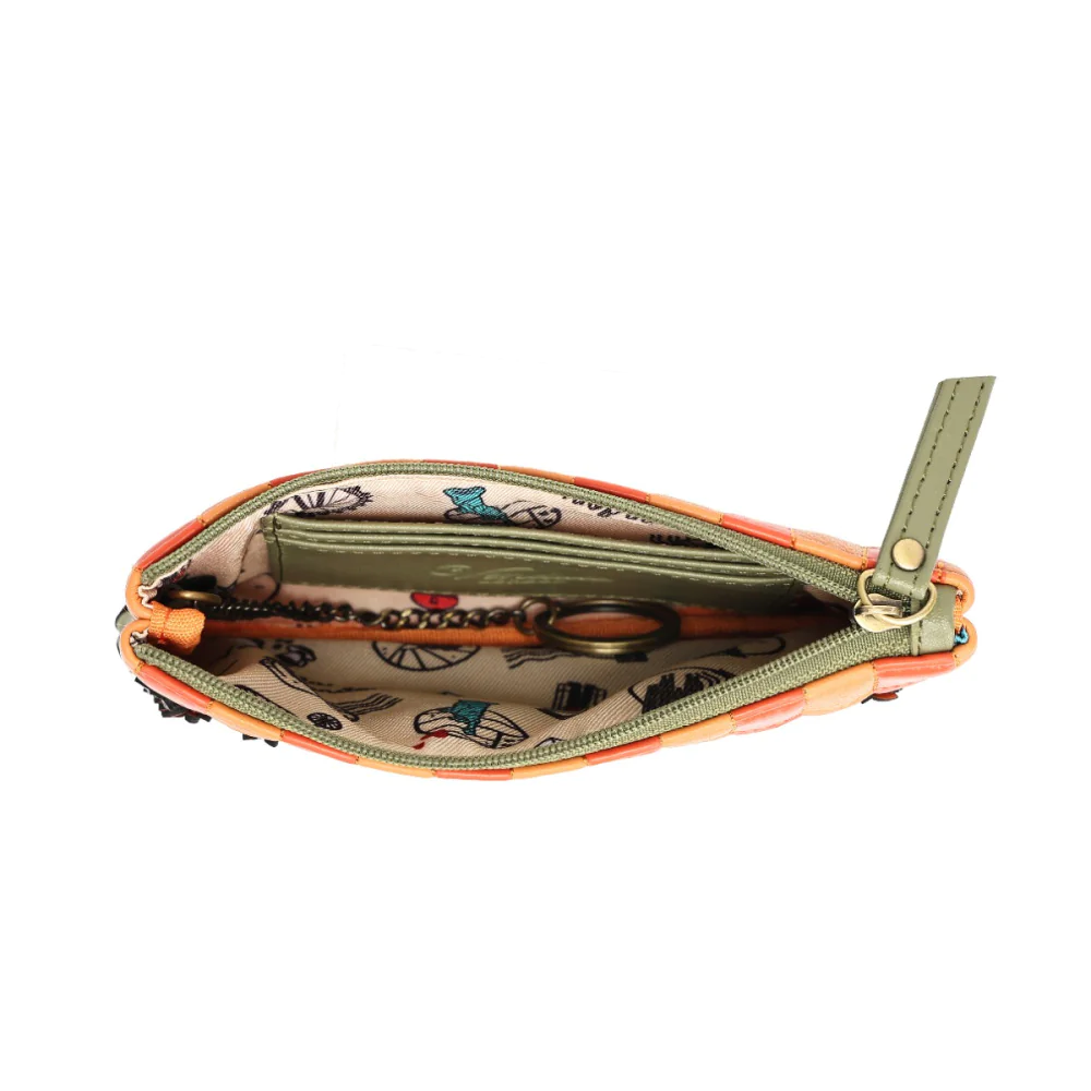 Vendula London Amber Flower Zip Coin Key Purse