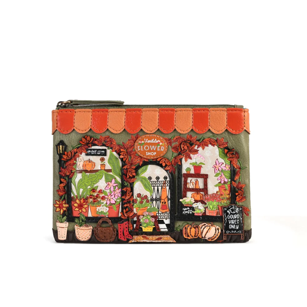 Vendula London Amber Flower Zip Coin Key Purse