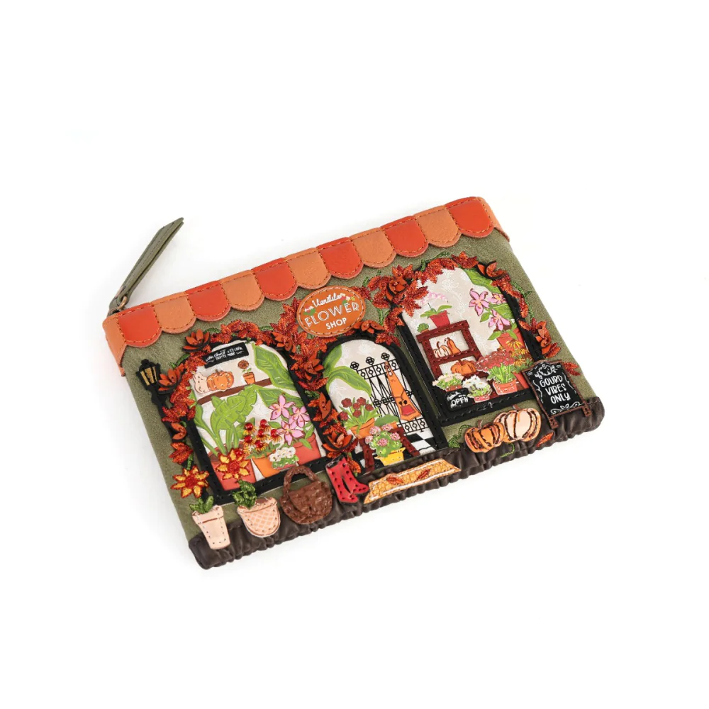 Vendula London Amber Flower Zip Coin Key Purse
