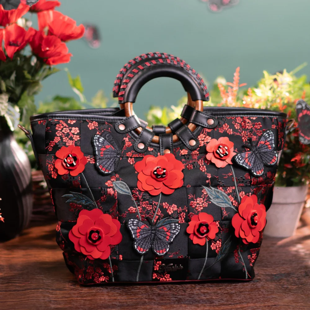 Vendula London Woven Butterfly Garden Large Ari Bag - Available Now