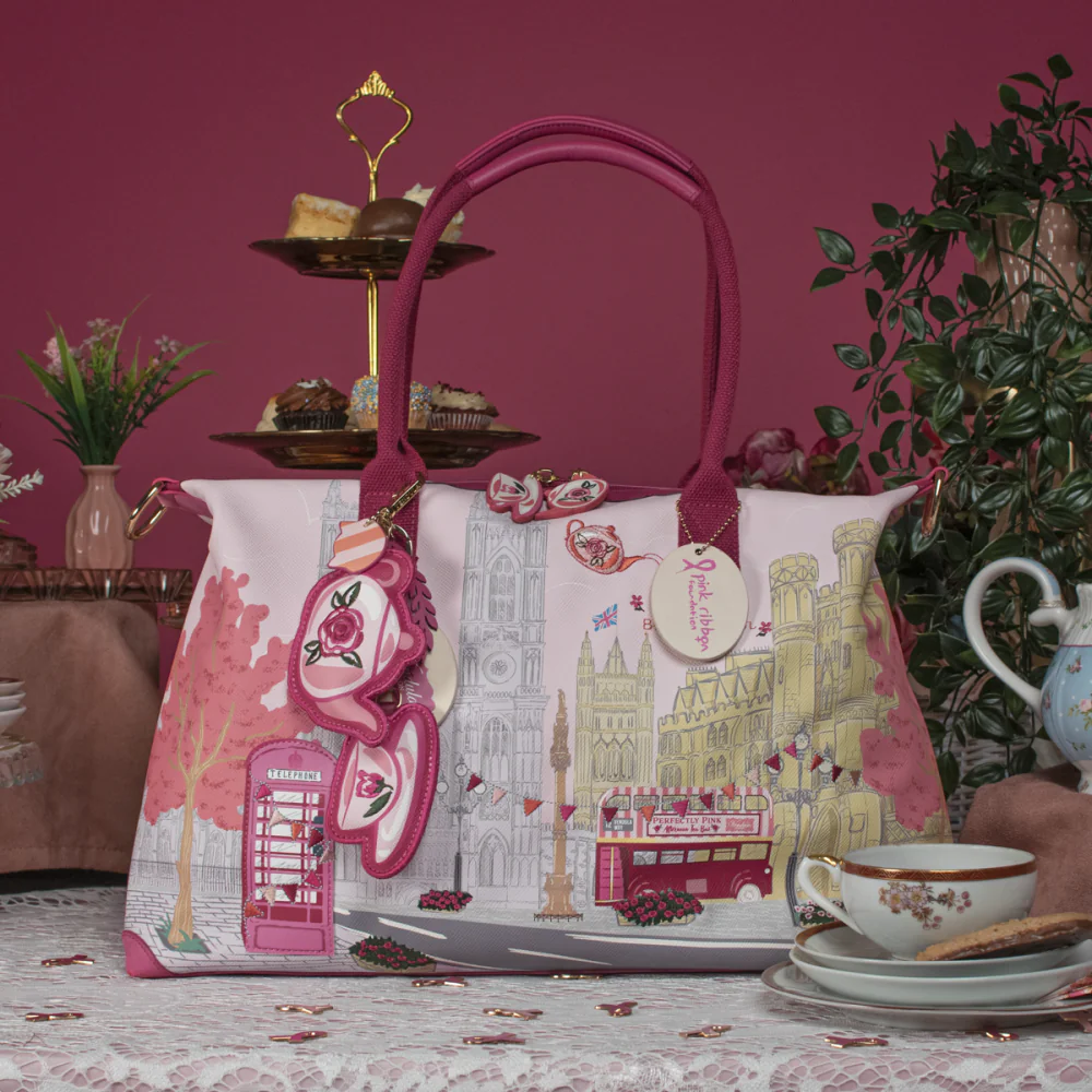 Vendula London Perfectly Pink Afternoon Tea Bus Keycharm Available Now