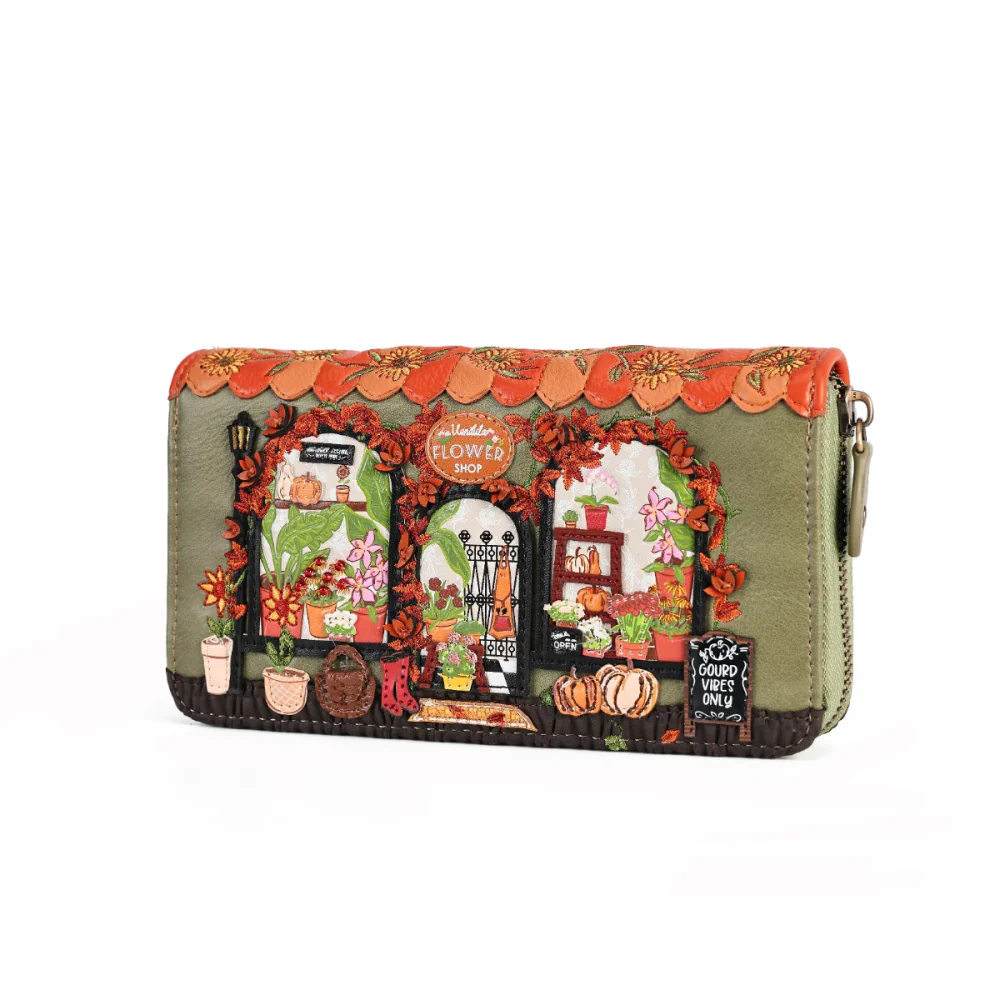 Vendula London Amber Flower Large Zip Around Wallet