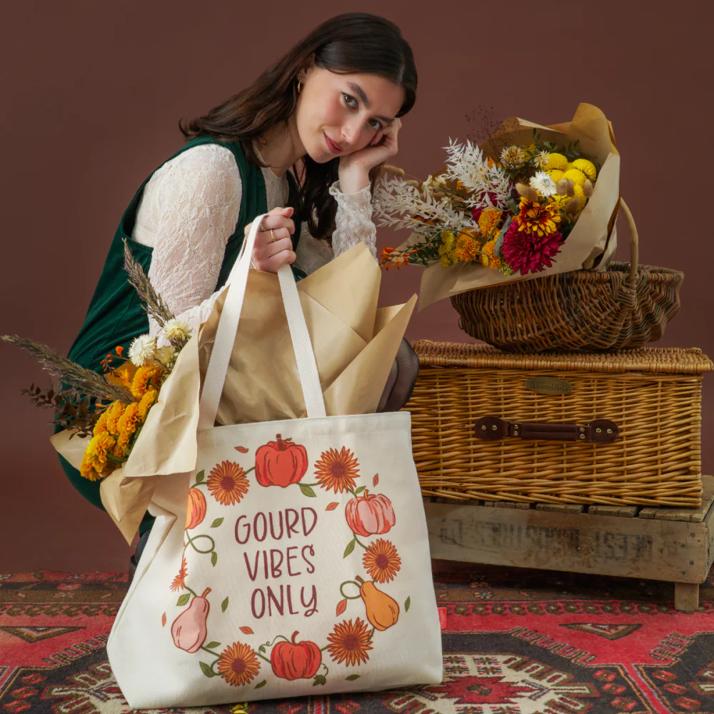 Vendula London Amber Flower Canvas Tote Bag