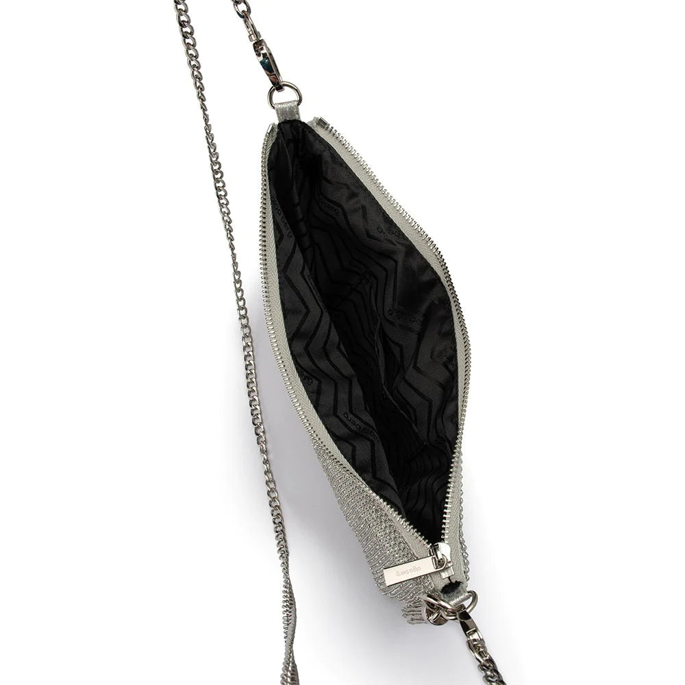 Olga Berg - JACE CRYSTAL SHOULDER BAG - Silver