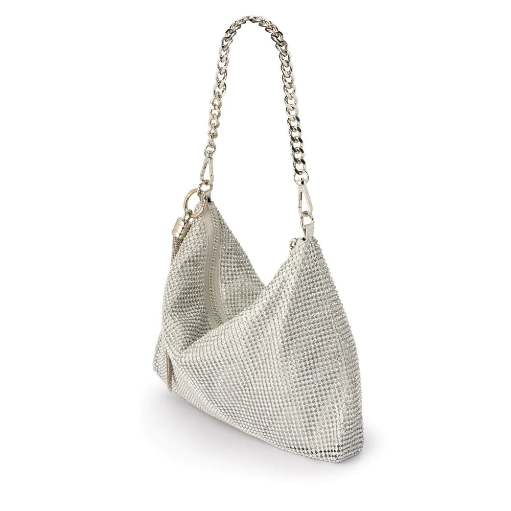 Olga Berg - JACE CRYSTAL SHOULDER BAG - Silver