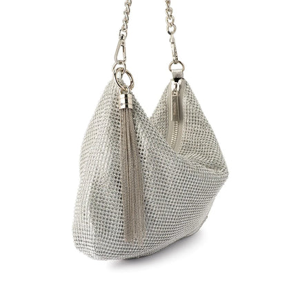 Olga Berg - JACE CRYSTAL SHOULDER BAG - Silver