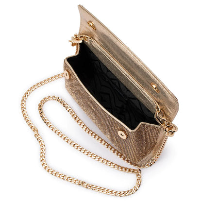 Olga Berg - NICO CRYSTAL CLUTCH - Gold