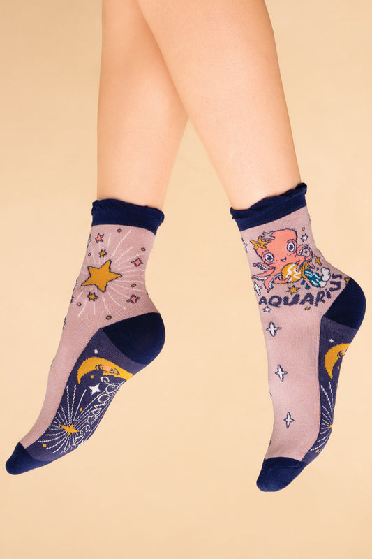 Powder - Aquarius Zodiac Ankle Socks