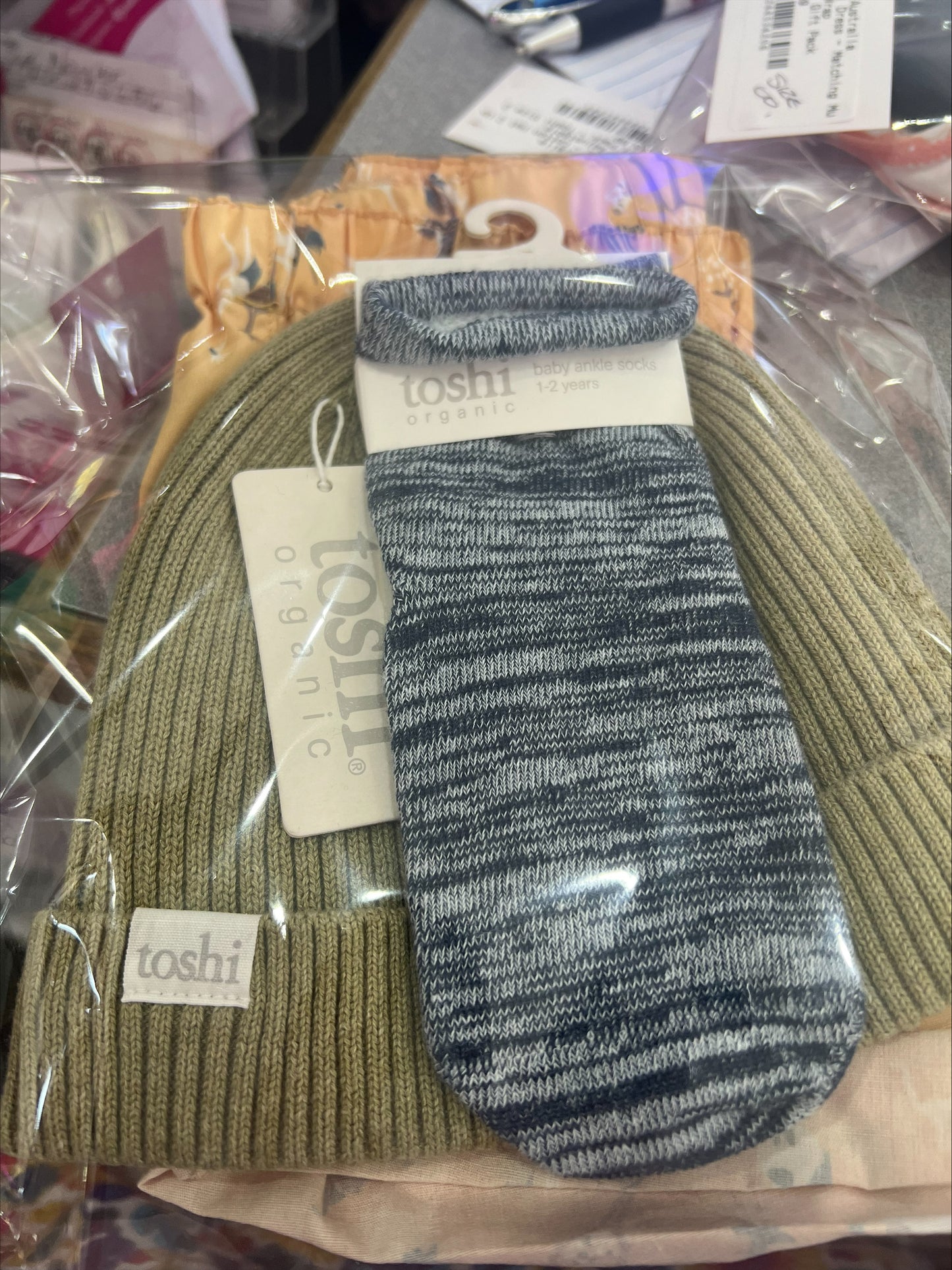 Toshi Gift Pack - Cotton Shorts, Beanie & Ankle Socks SIZE 1