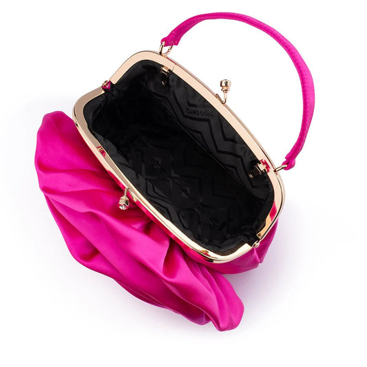 Olga Berg - ROSITA Rosette Frame Bag - Fuchsia