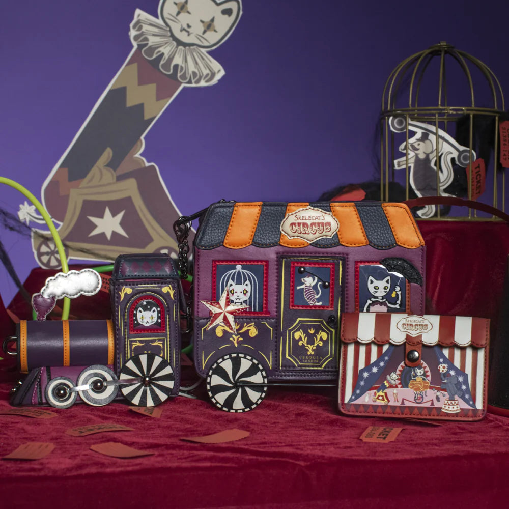 Vendula London Skelecat's Ghost Train Accordion Card Wallet Available Now