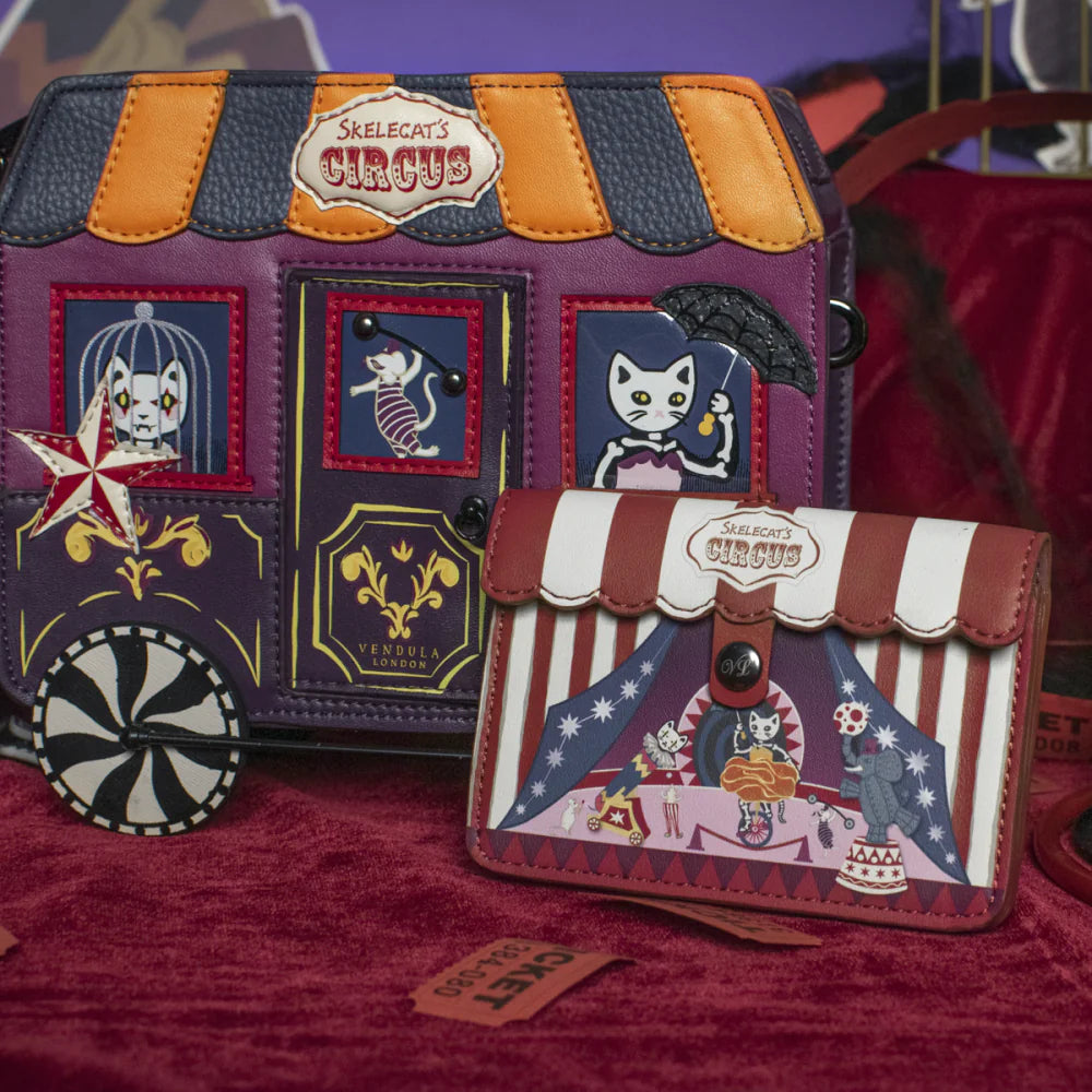 Vendula London Skelecat's Ghost Train Accordion Card Wallet Available Now
