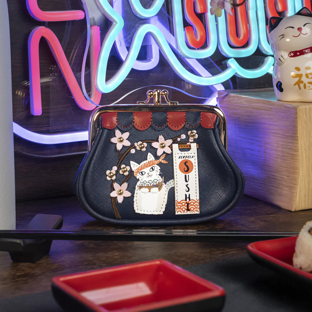 Vendula London Sushi Blue Edition Clipper Coin Purse Available Now