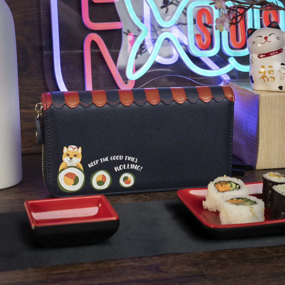 Vendula London Sushi Blue Edition Large Ziparound Wallet Available Now