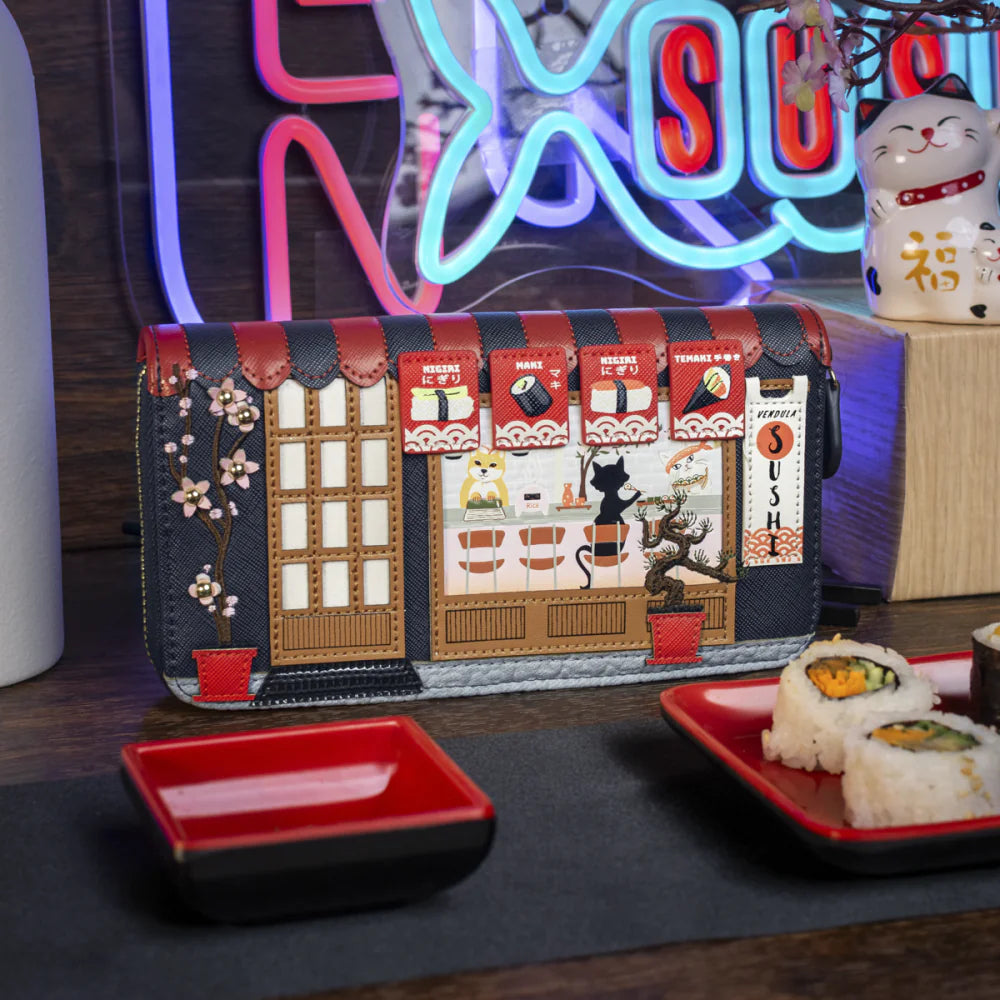 Vendula London Sushi Blue Edition Large Ziparound Wallet Available Now