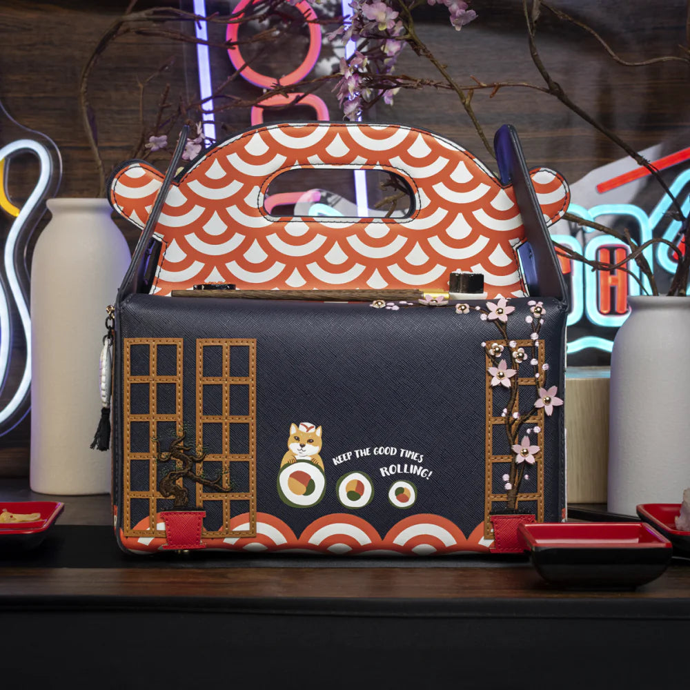 Vendula London Sushi Blue Edition Takeaway Box Bag w Shoulder Strap Available Now