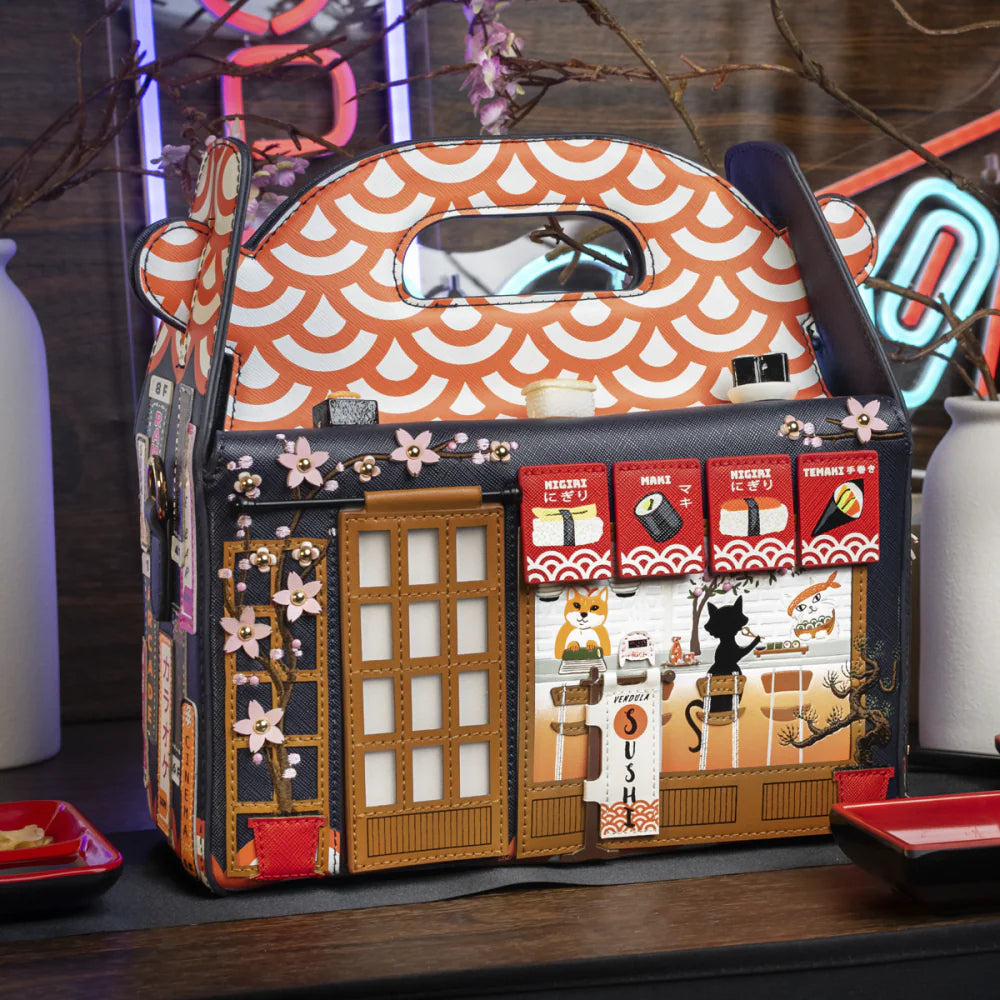 Vendula London Sushi Blue Edition Takeaway Box Bag w Shoulder Strap Available Now