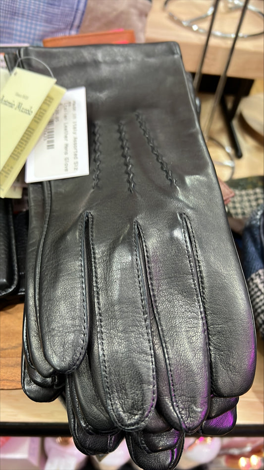 Antonio Murolo - Genuine Leather Gloves, Silk Lining, Made in Italy, Women's, Simple Leather Gloves