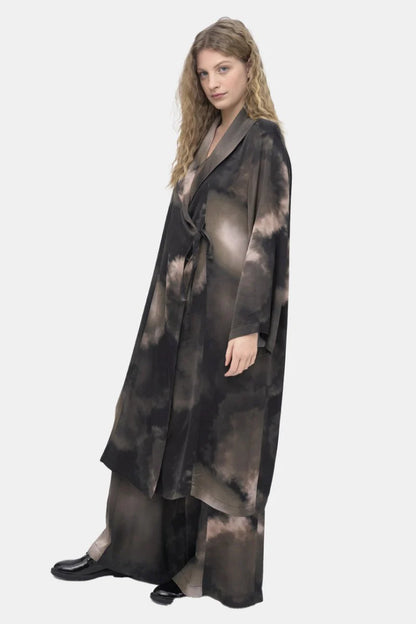 Baci - Tie-Dye Long Kimono 7006191MLTBRNS