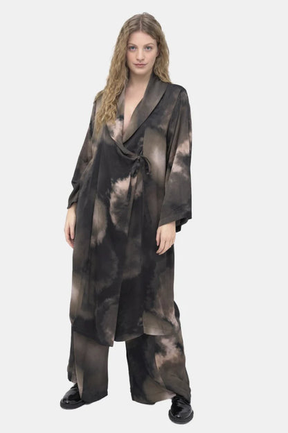 Baci - Tie-Dye Long Kimono 7006191MLTBRNS