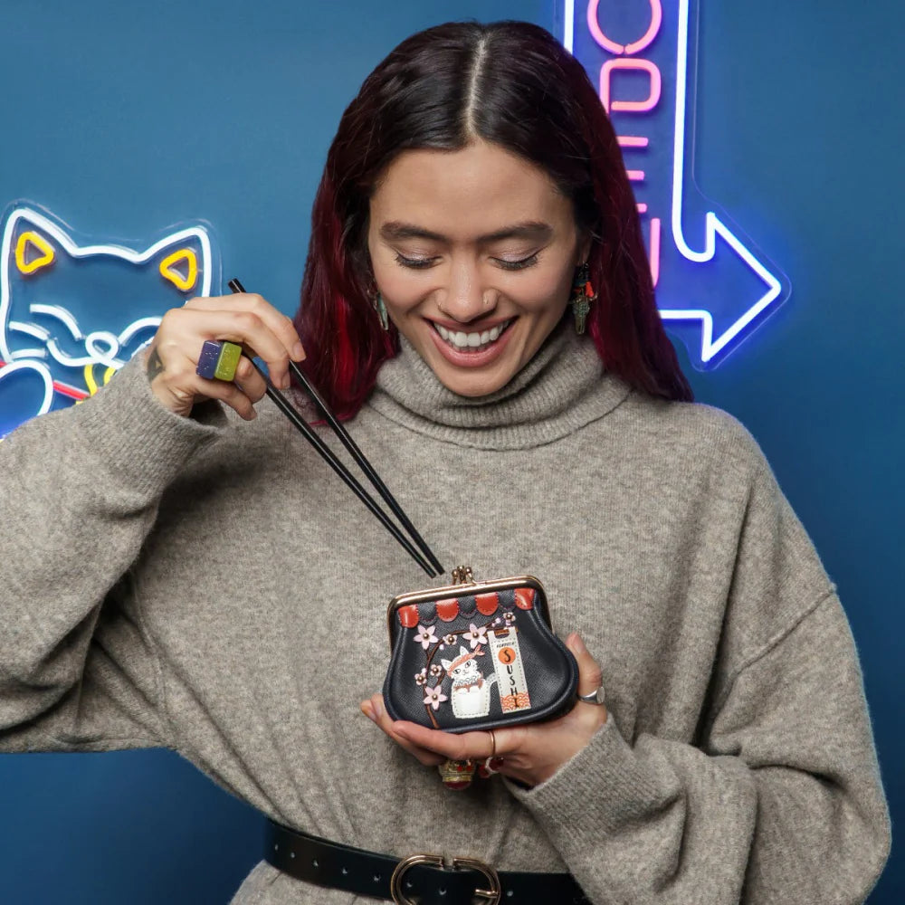 Vendula London Sushi Blue Edition Clipper Coin Purse Available Now